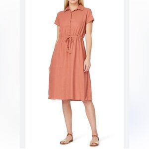 C&C California Kennedy Linen Blend Midi Shirtdress Size M